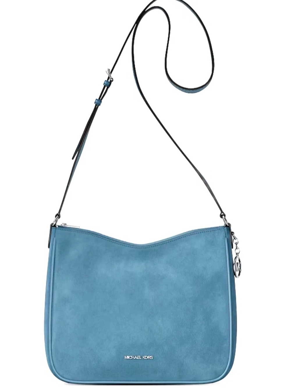 New Michael Kors Nayla Medium Suede Messenger Shoulder Bag Denim